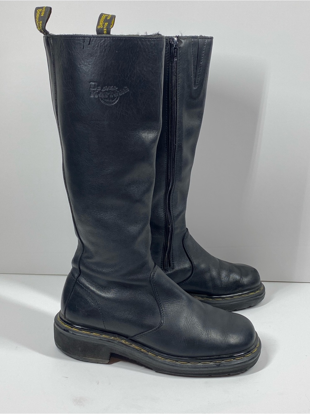 Dr. Martens 9491 Vintage Rare Black Leather Tall Boots Made in England Size 8